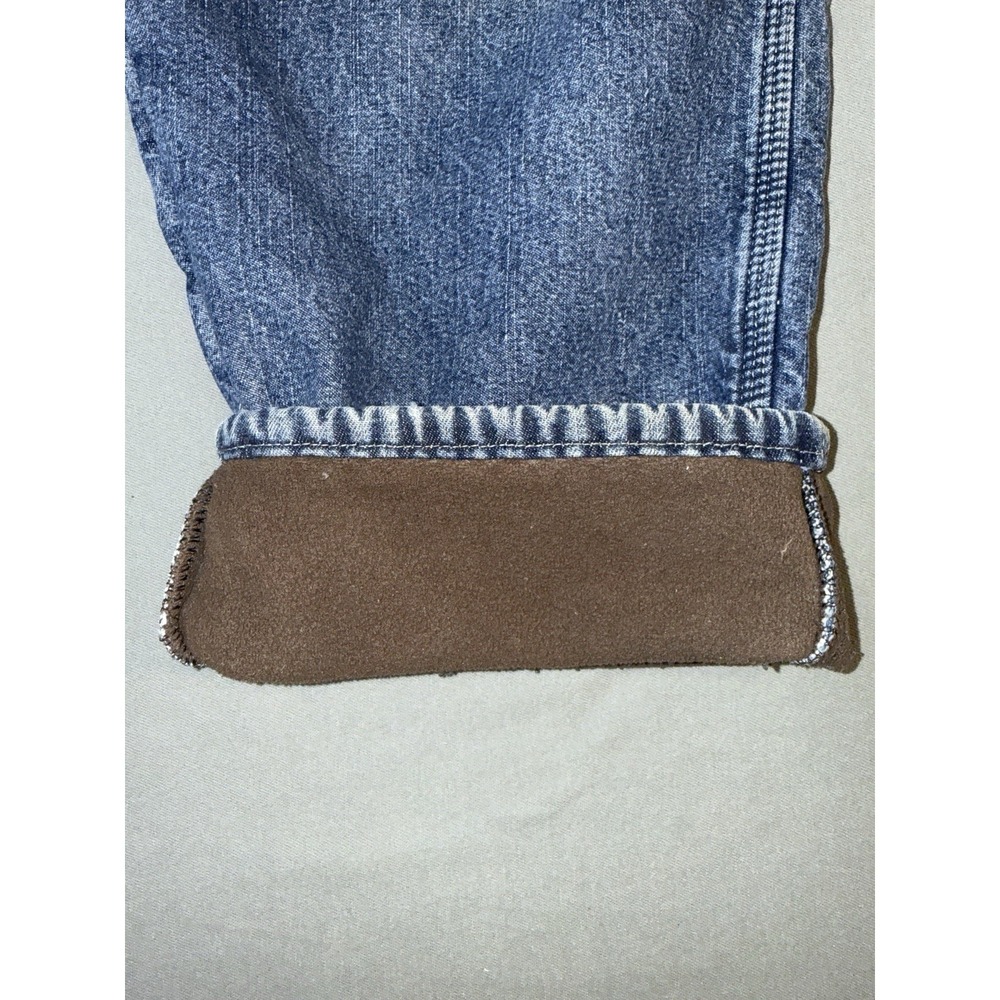 Men's Wranger Fleece Lined Carpenter Work Jeans Blue Size 36x30 - Picture 8 of 9